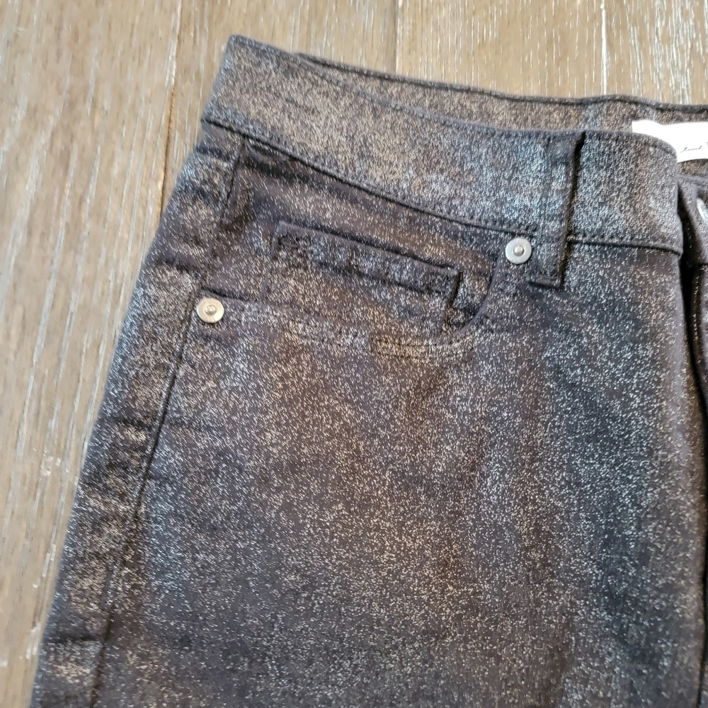 Loft Curvy Shimmer High Rise Skinny Jeans 8/29 - Picture 3 of 11